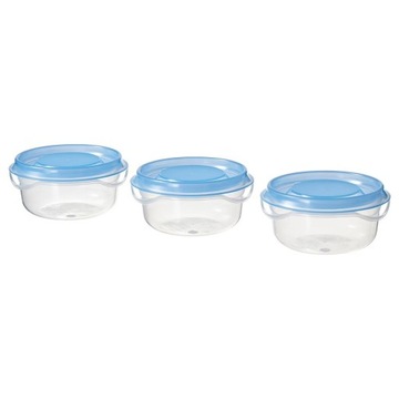 POJEMNIK NA ŻYWNOŚĆ NIEBIESKI 70ml 3szt IKEA PRUTA
