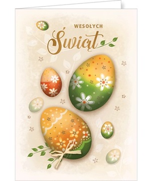 Kartka na Wielkanoc z życzeniami składana GDWT36
