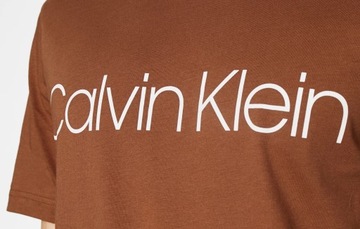 Calvin Klein _ Jasny Brązowy T-shirt CK logo _ M