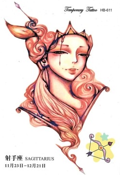 Tatuaż tymczasowy zmywalny znaki zodiaku strzelec