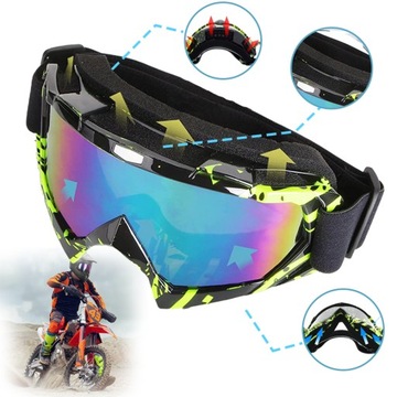 МОТОЦИКЛЬНЫЙ ШЛЕМ РЕТРО ОЧКИ MOTOR CROSS ATV MX UV400 ЛЫЖНЫЕ ОЧКИ