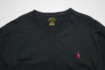 Ralph Lauren Polo koszulka basic tee logo czarna v-neck M