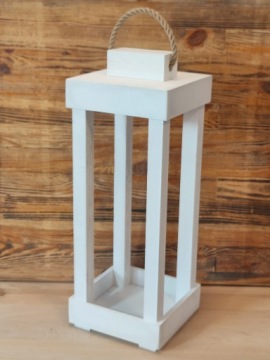 ЭЛЕГАНТНЫЙ БЕЛЫЙ ФОНАРЬ 55см СВАДЕБНОЕ УКРАШЕНИЕ