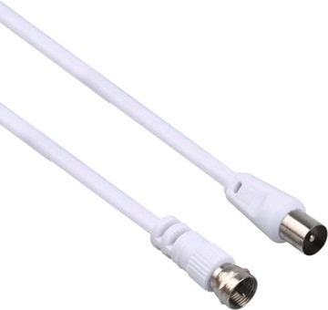 Kabel antenowy IEC-F 1,5m, biały