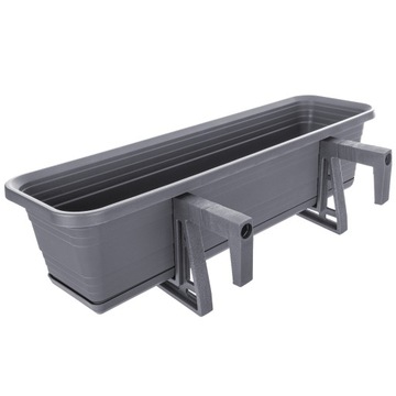 SKRZYNKA BALKONOWA DONICZKA DONICA 60cm UCHWYTY PODSTAWKA BALKON BALUSTRADĘ