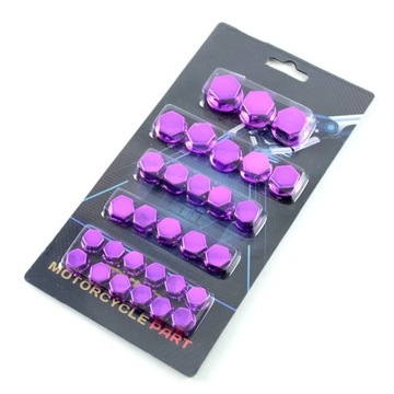 30pcs Motorcycle Screw Decoration Cover Plating Cap Colored Nut Cove~14876