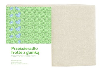 PRZEŚCIERADŁO FROTTE Z GUMKĄ 200X220 EKRI ECRU KREM GRUBE 220X200 MATOWE