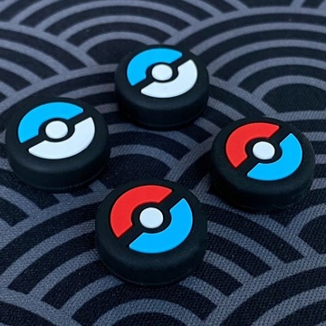 NAKŁADKI GRIPY GUMKI NA GRZYBKI JOY-CON DO NINTENDO SWITCH 4SZT POKEBALL