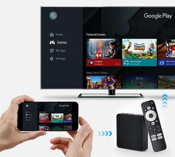 SMART TV BOX PRZYSTAWKA WIFI 2/32GB GOOGLE TV 2024 ANDROID 12 4K ASYSTENT