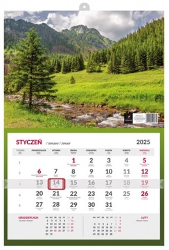 Предварительный просмотр одностенного календаря 2025 на 3 месяца