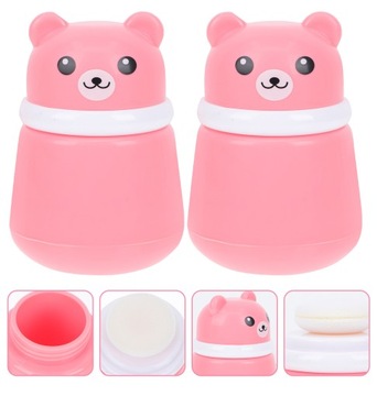 Медвежья пудра Слоеная коробка Держатель для макияжа Контейнер для тела Контейнеры для путешествий Тальк