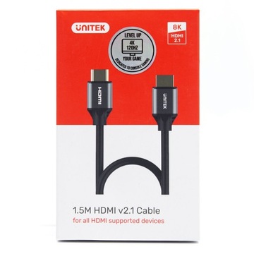 Кабель UNITEK Ultra HDR HDMI v 2.1 8K 4K 120 Гц 1,5 м