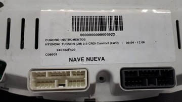 940132E420 PŘÍSTROJOVÁ DESKA BUDÍKY HYUNDAI TUCSON 2.0 CRDI