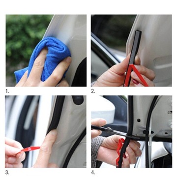 РЕЗИНОВАЯ ПРОКЛАДКА ДЛЯ ДВЕРЕЙ АВТОМОБИЛЯ, САМОКЛЕЯЩАЯСЯ, L-БУКВА, ЧЕРНАЯ