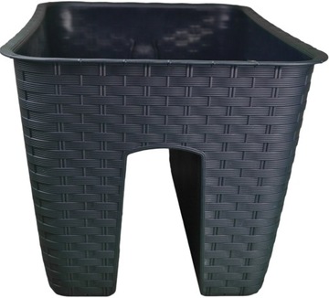 Балконный цветочный горшок на поручень Антрацит 39