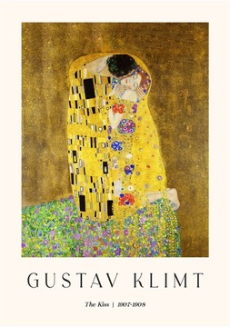 Plakat 42x29,7 A3 Gustav Klimt pocałunek sztuka reprodukcja BOHO 20 WZORÓW