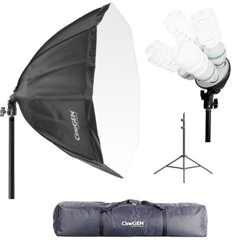 LAMPA softbox octa 60 4x85W + STATYW + TORBA