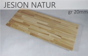 Blat drewniany jesion natur 20mm m2 NA WYMIAR