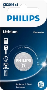 markowa bateria Philips CR2016 3V litowa blister