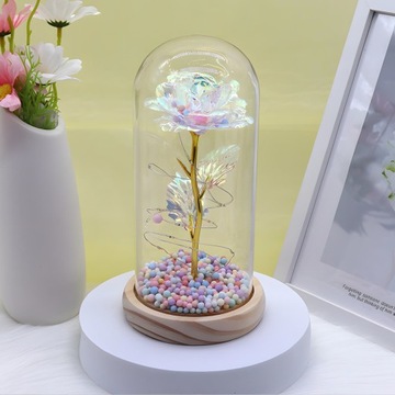 Вечная роза в стекле, СВЕТЯЩИЙСЯ светодиод в подарок на ДЕНЬ ВАЛЕНТИНА, день рождения или праздник.