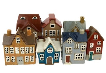 DOMEK CERAMICZNY LAMPION ŚWIECZNIK CERAMIKA SZKLIWIONA