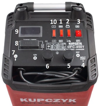 Prostownik z rozruchem do ładowania akumulatorów 12V / 24V DFC-450T Kupczyk