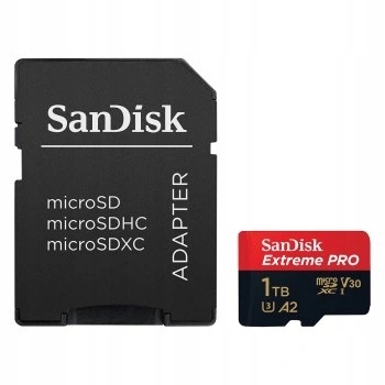 Карта памяти SanDisk Extreme Pro емкостью 1 ТБ, 200 МБ/с.