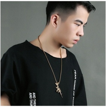 Ожерелье-цепочка в стиле панк-пистолет в стиле милитари с винтовкой