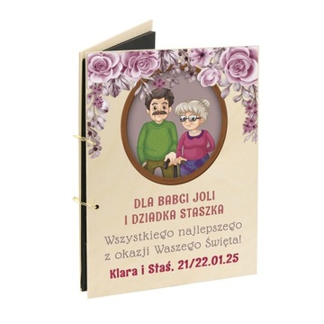 Drewniany album na Dzień Babci i Dziadka