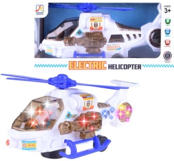 HELIKOPTER POLICJA BATERIE KOLOROWY ŚWIATŁO DŹWIĘK