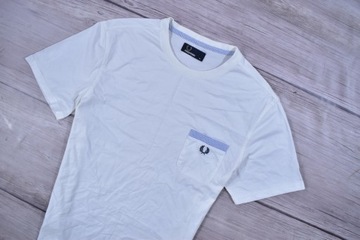 FRED PERRY Logowana Biała Koszulka Męska / M