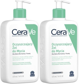 CERAVE Oczyszczający żel do mycia ciała 2x473ml