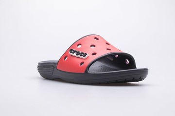 Klapki CROCS CLASSIC COLORBLOCK SLIDE Czarne/Czerwone 37,5 M5/W7