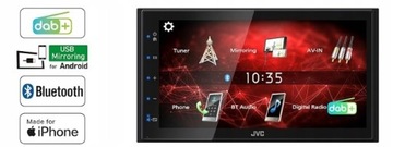 JVC KW-M27DBT radio 2-DIN DAB+ BT USB AUX MP3 FLAC IPHONE MIRRORING
