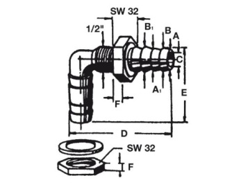 Переходник для коленчатого шланга 10/12 мм Lilie Turismus PL