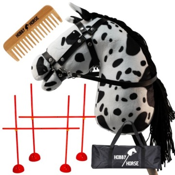 Set Hobby Horse Kůň Na Tyči A3 2x Překážka Na Skákání 120CM Hřeben