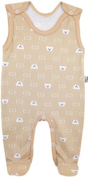 ŚPIOCHY NIEMOWLĘCE ŚPIOSZKI BAWEŁNIANE ROZPINANE r.56 BEIGE BABY BEAR /50/