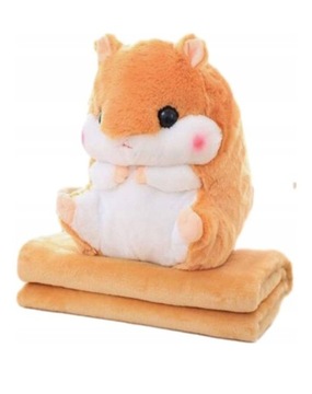 БОЛЬШОЙ плюшевый талисман 3В1 ПОДУШКА С ОДЕЯЛЕМ Хомяк 45 см!