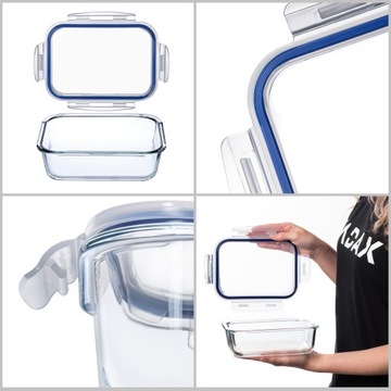СТЕКЛЯННЫЙ КОНТЕЙНЕР ПИЩЕВЫЙ 1040мл С КРЫШКОЙ LUNCH BOX