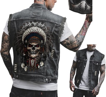 Мужской джинсовый жилет Skull Fashion