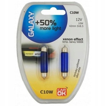 ŻARÓWKI RURKOWE RURKI c10w 42mm EFEKT XENON A97014