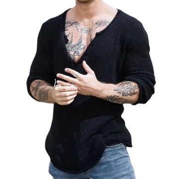 SWETER MĘSKI ELEGANCKI DOPASOWANY W L