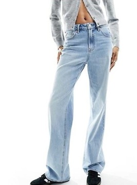 STRADIVARIUS NIEBIESKIE PROSTE JEANSY DZIURY (32)