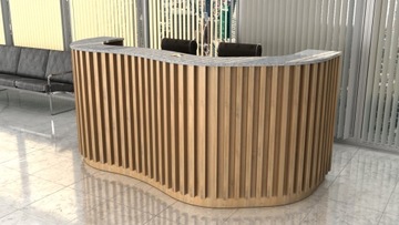 Стойка ресепшн R162 со светодиодными планками 220 см.