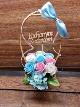 Букет подарочная корзина мыло цветы ПОДАРОК ​​baby Shower ТОППЕР надпись лопаты