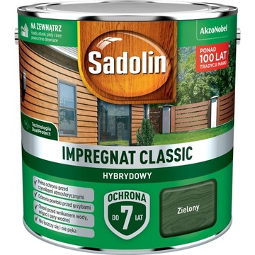Sadolin impregnat do drewna Classic Zielony 2,5L