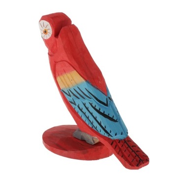Śliczny drewniany stojak na okulary przeciwsłoneczne Stojak na okulary, 11 czerwona papuga