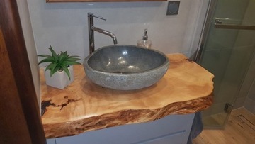 Деревянная столешница для ванной, натуральный массив дерева, 62 см.