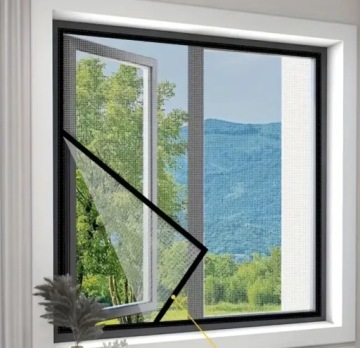 МОСКИТНАЯ СЕТКА НА ОКНО ОТ КОМАРОВ, НАСЕКОМЫХ, ЗАЩИТНЫХ МУХ, 130 x 150 СМ, НА ВЕЛКРО