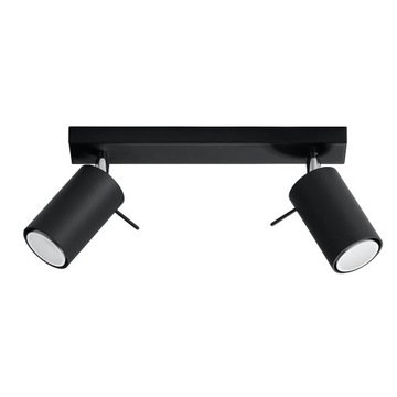 Czarny plafon Ring 2 regulowany GU10 okrąg halogen
